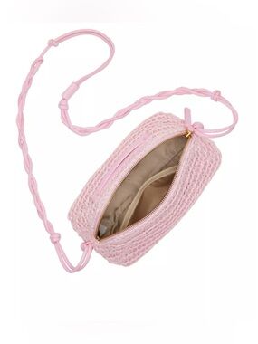 VINCE CAMUTO Emmie Pink Woven Crossbody Bag - Ladies Shoulder Purse